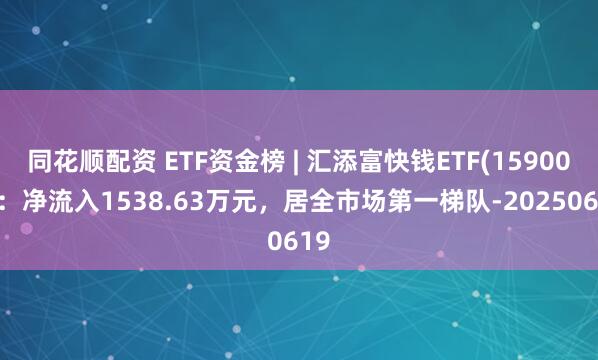 同花顺配资 ETF资金榜 | 汇添富快钱ETF(159005)：净流入1538.63万元，居全市场第一梯队-20250619