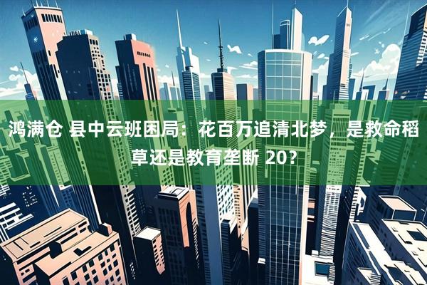 鸿满仓 县中云班困局：花百万追清北梦，是救命稻草还是教育垄断 20？